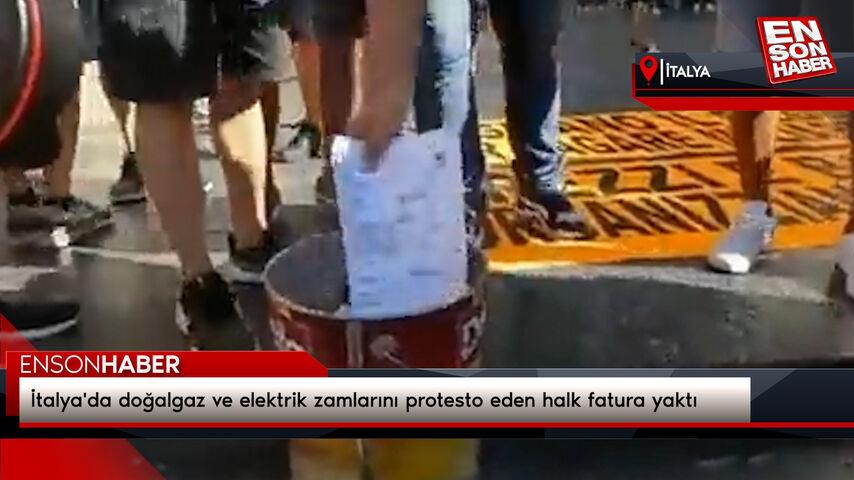 İtalya’da doğalgaz ve elektrik artırımlarını protesto eden halk fatura yaktı