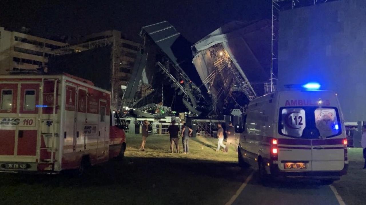 İzmir’de feci olay! Tarkan’ın konser vereceği sahne yıkıldı