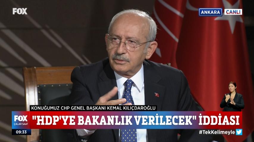 Kemal Kılıçdaroğlu’na ‘HDP’ye bakanlık vaadi’ soruldu