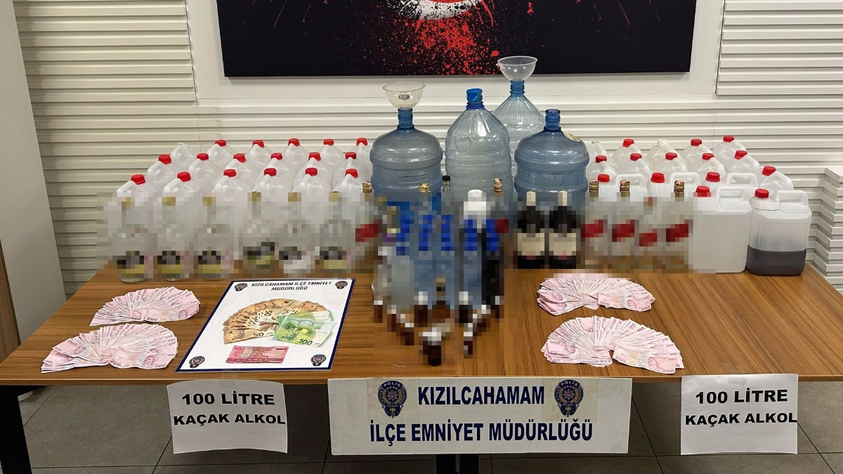 Ankara’da kaçak alkol operasyonunda 2 kişi suçüstü yakalandı