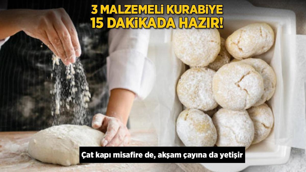 3 malzemeli kurabiye 15 dakikada hazır! Çat kapı misafire de, akşam çayına da yetişir