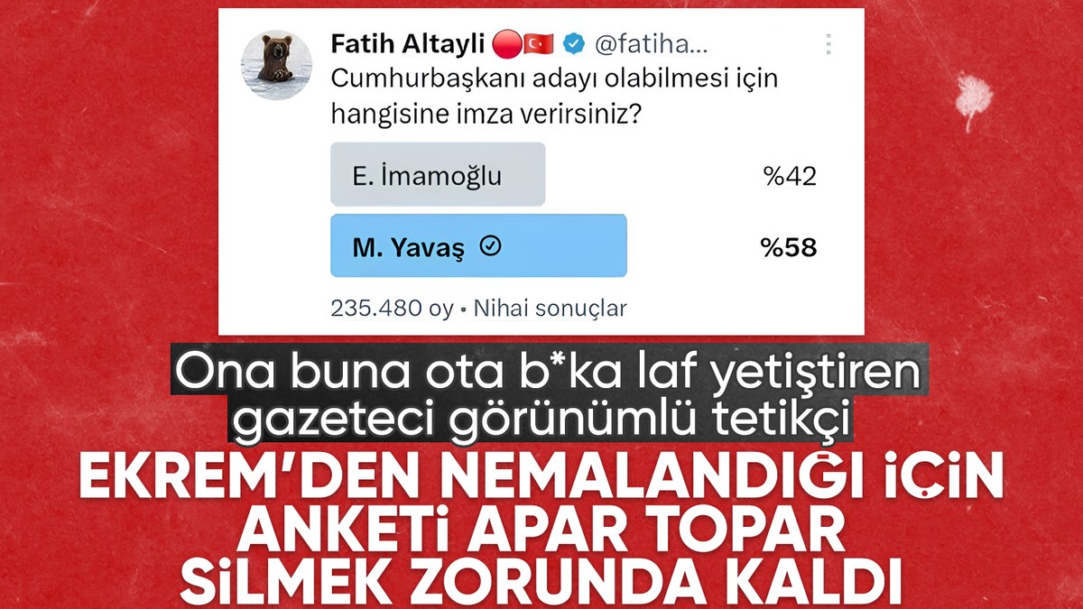 Fatih Altaylı’dan anket hamlesi! Mansur Yavaş önde gidince kaldırdı