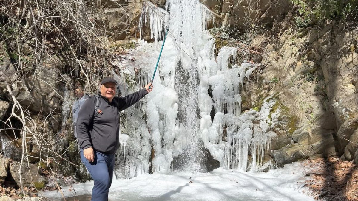 Gaziantep’te şelaleler buz tuttu