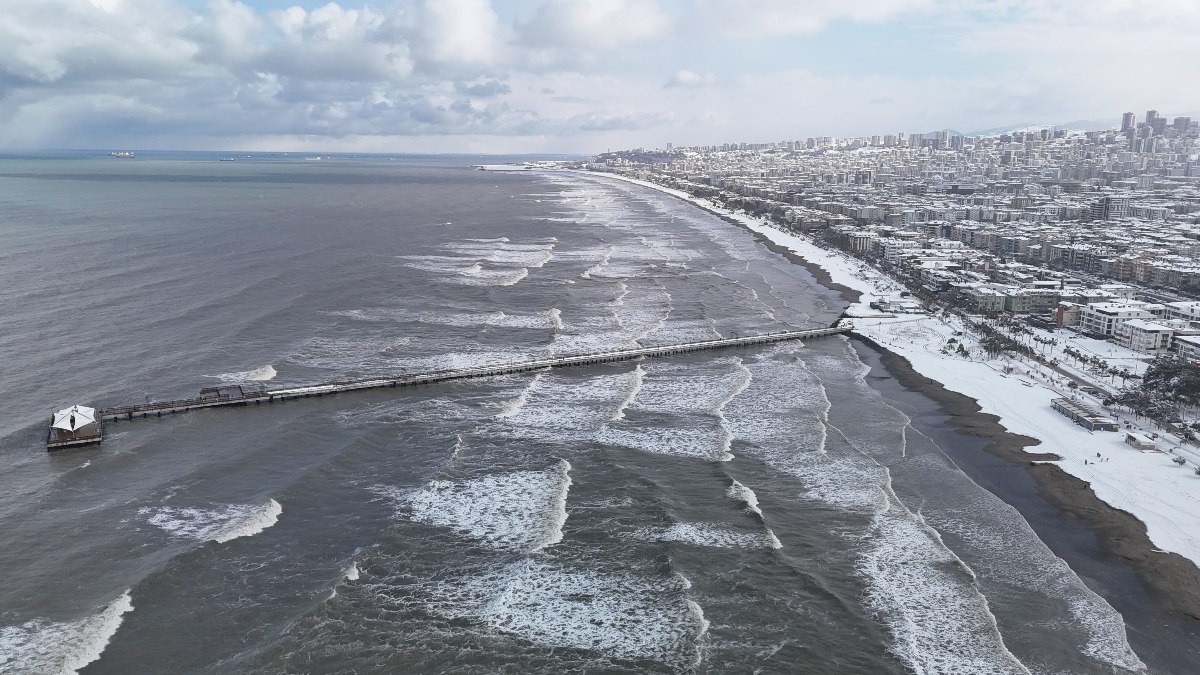 Samsun’da büyüleyici kar manzarası