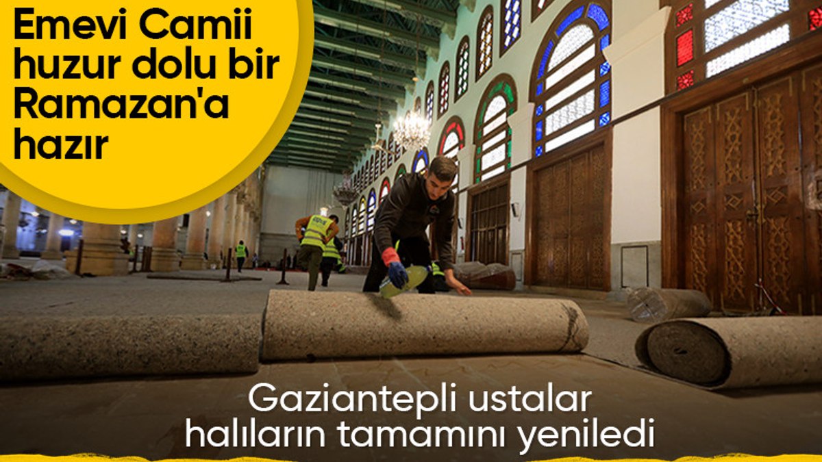 Suriye’deki Emevi Camisi’nin halıları Gaziantep’ten