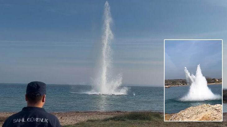 Çanakkale’de denizde bulunan mayın imha edildi